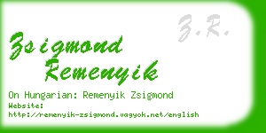 zsigmond remenyik business card